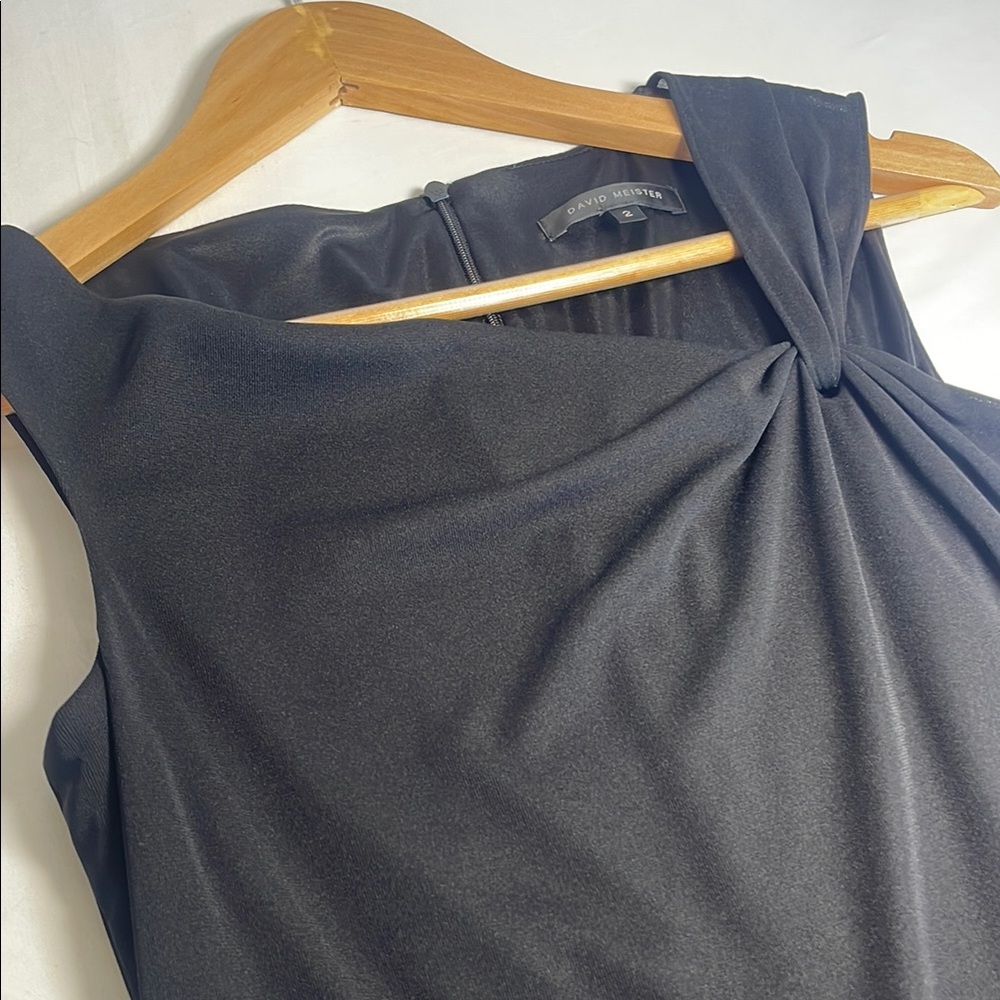 David Meister Midnight Asymmetrical‎ Dress - Picture 9 of 9